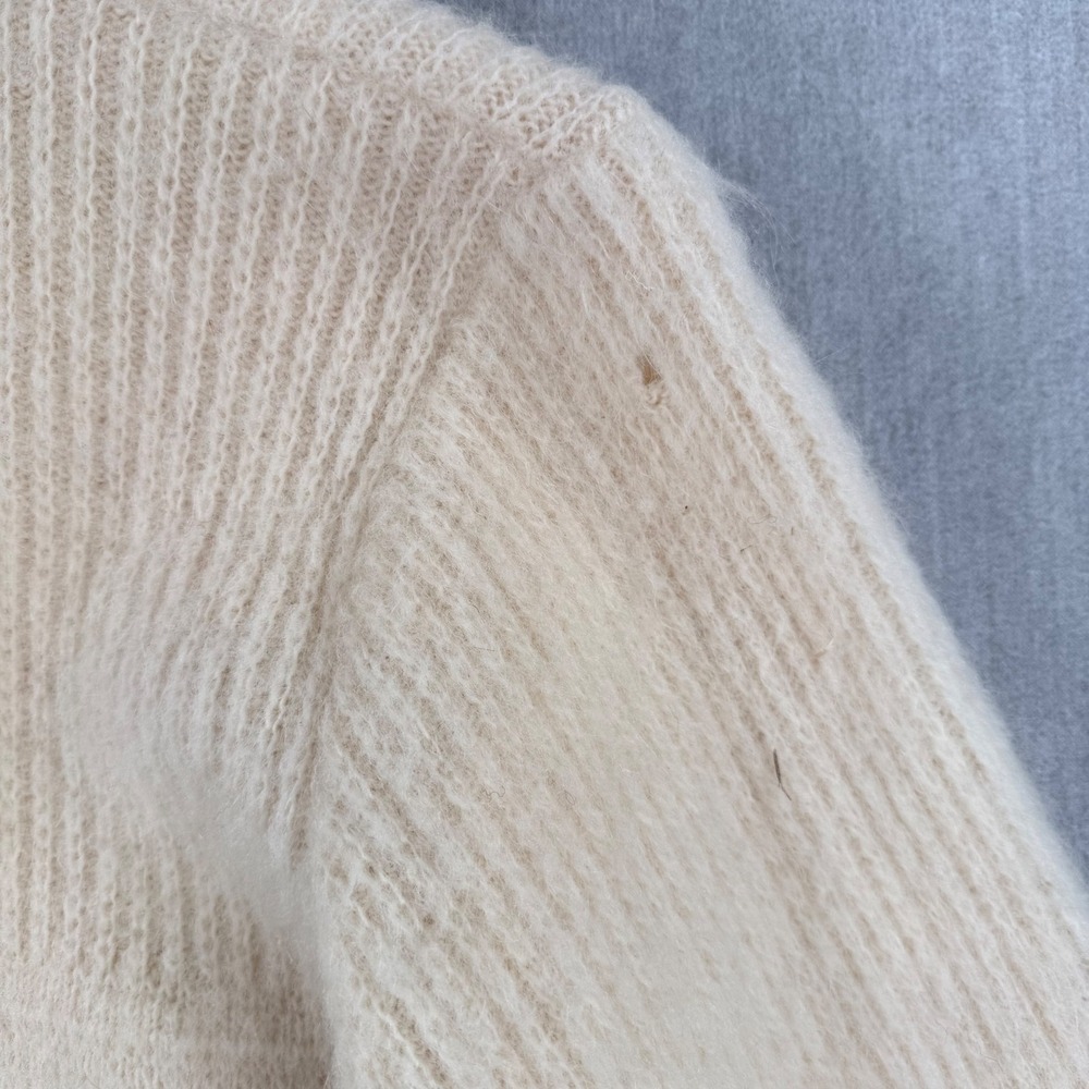 Tundra Fleece Toison Vintage Wool Zip Up Cardigan Jacket Cream Snowflake Large - Picture 10 of 11